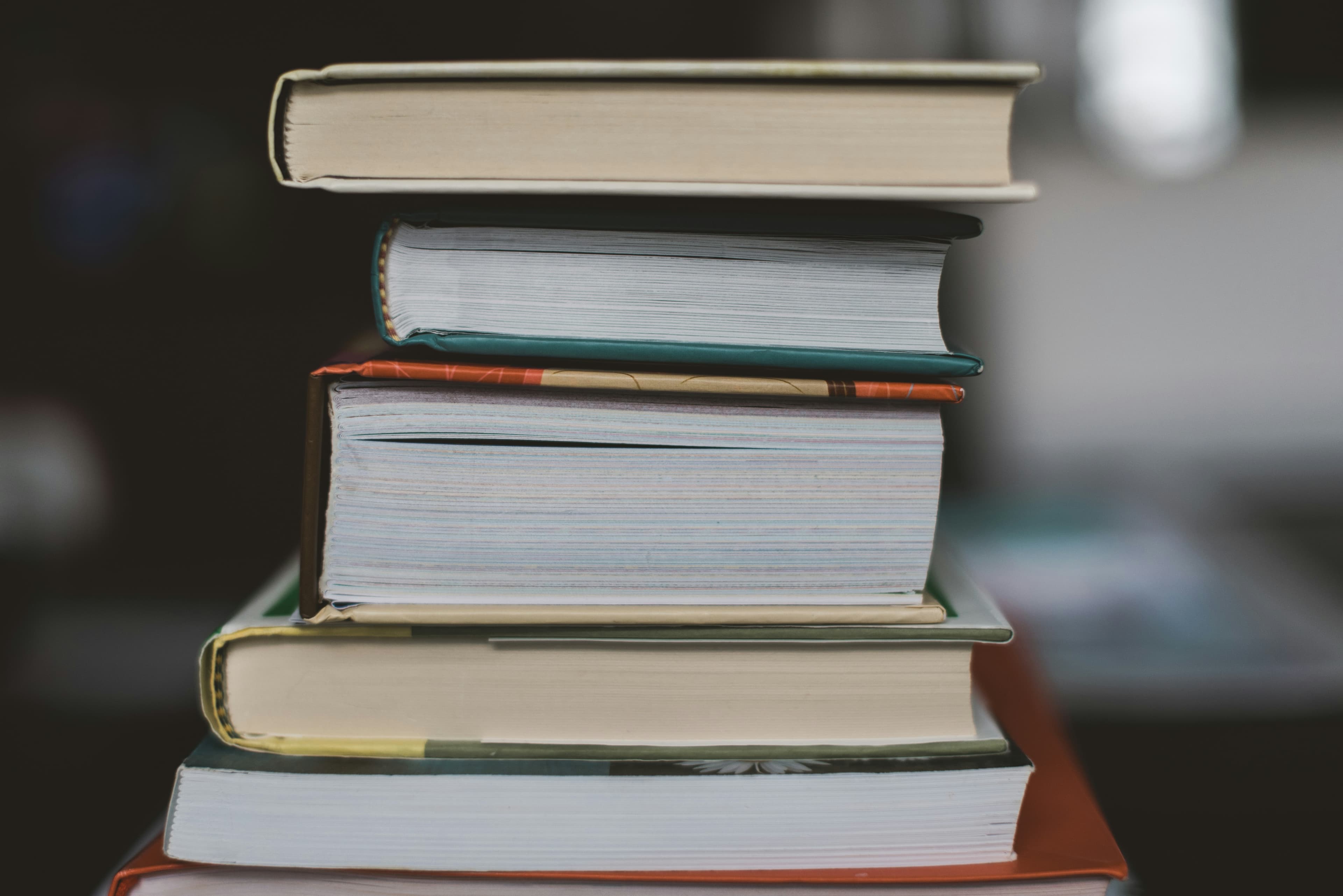 A stack of books, the subjects of the final years of school